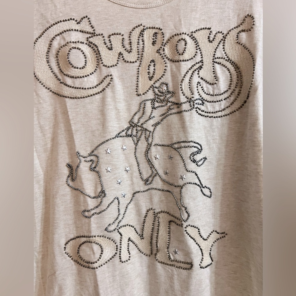 Reba Long Sleeve Beaded Cowboys Only Shirt Size M